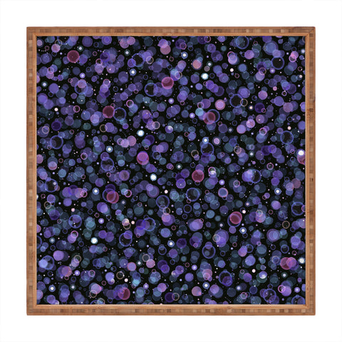 Ninola Design Cosmic Circles Ultraviolet Dots Bubbles Square Tray