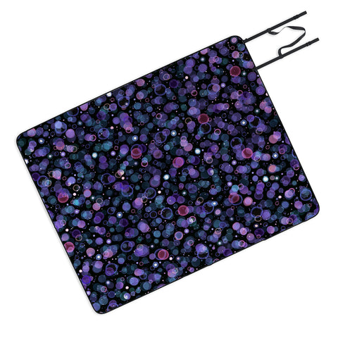 Ninola Design Cosmic Circles Ultraviolet Dots Bubbles Picnic Blanket