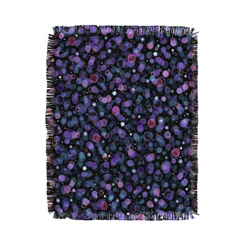 Ninola Design Cosmic Circles Ultraviolet Dots Bubbles Throw Blanket