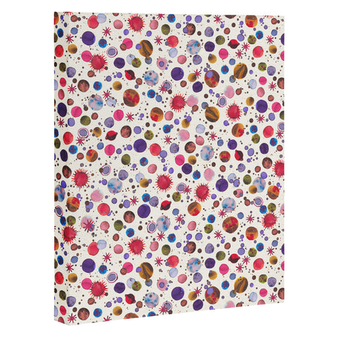 Ninola Design Cosmic galaxy constellation dots planets Art Canvas