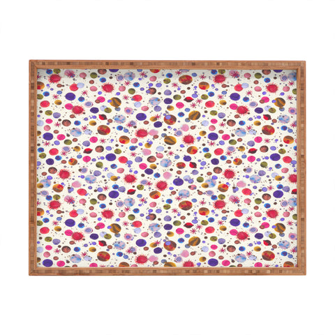 Ninola Design Cosmic galaxy constellation dots planets Rectangular Tray