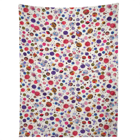 Ninola Design Cosmic galaxy constellation dots planets Tapestry