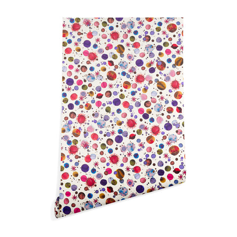 Ninola Design Cosmic galaxy constellation dots planets Wallpaper