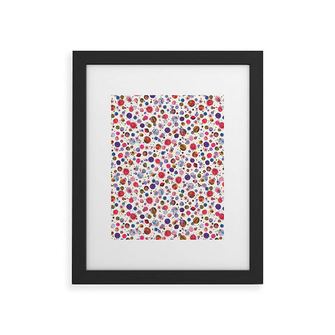 Ninola Design Cosmic galaxy constellation dots planets Framed Art Print