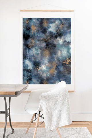 Ninola Design Cosmic watercolor blue Art Print And Hanger