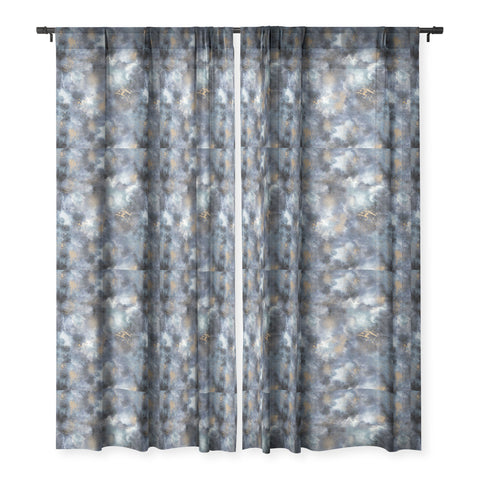 Ninola Design Cosmic watercolor blue Sheer Window Curtain