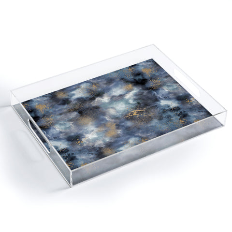Ninola Design Cosmic watercolor blue Acrylic Tray