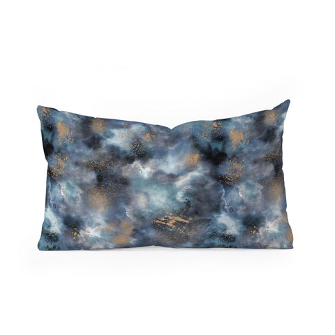 Ninola Design Cosmic watercolor blue Oblong Throw Pillow