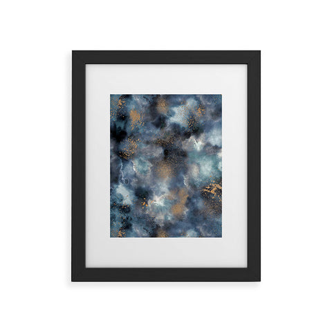 Ninola Design Cosmic watercolor blue Framed Art Print