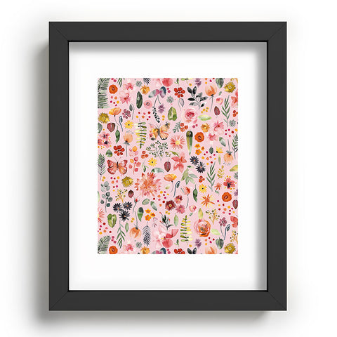Ninola Design Countryside botanical Pink Recessed Framing Rectangle