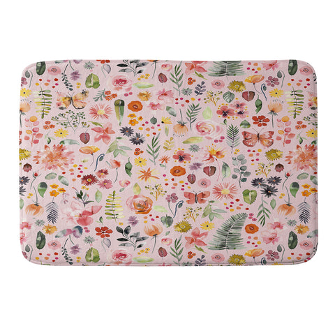 Ninola Design Countryside botanical Pink Memory Foam Bath Mat