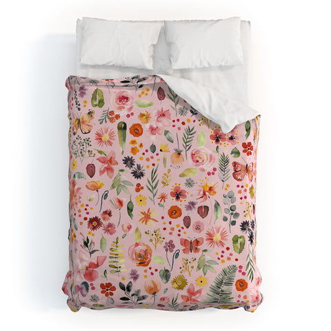 Ninola Design Countryside botanical Pink Duvet Cover