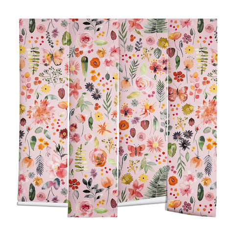Ninola Design Countryside botanical Pink Wall Mural