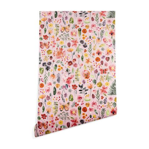 Ninola Design Countryside botanical Pink Wallpaper