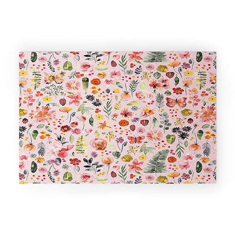 Ninola Design Countryside botanical Pink Welcome Mat