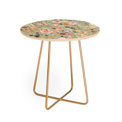 Ninola Design Countryside Colorful Plants Round Side Table