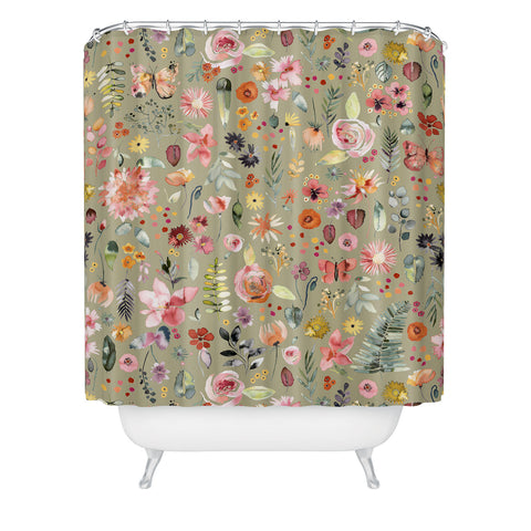 Ninola Design Countryside Colorful Plants Shower Curtain