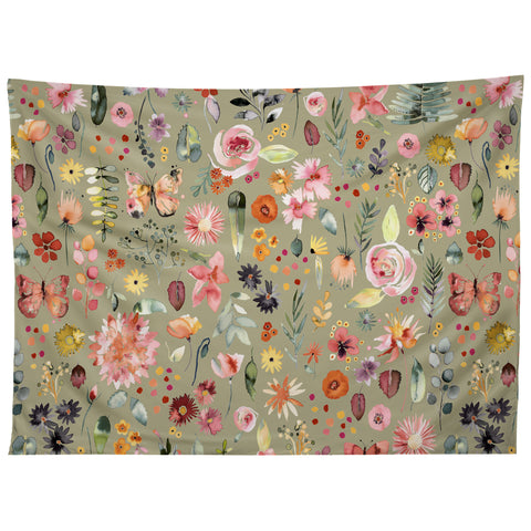 Ninola Design Countryside Colorful Plants Tapestry