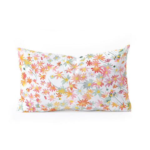 Ninola Design Countryside Floral Daisies Oblong Throw Pillow