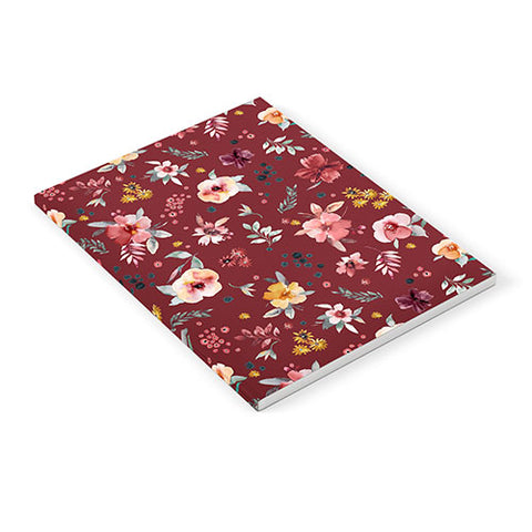 Ninola Design Countryside Floral Dark Red Notebook
