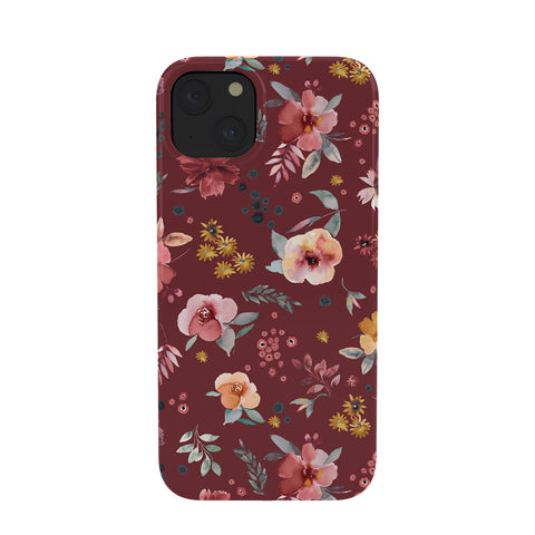 Ninola Design Countryside Floral Dark Red Phone Case