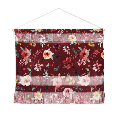 Ninola Design Countryside Floral Dark Red Wall Hanging Landscape