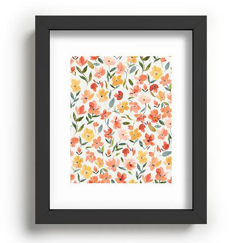 Ninola Design Countryside Fresh Flowers Recessed Framing Rectangle