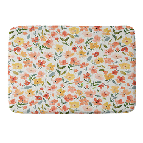 Ninola Design Countryside Fresh Flowers Memory Foam Bath Mat