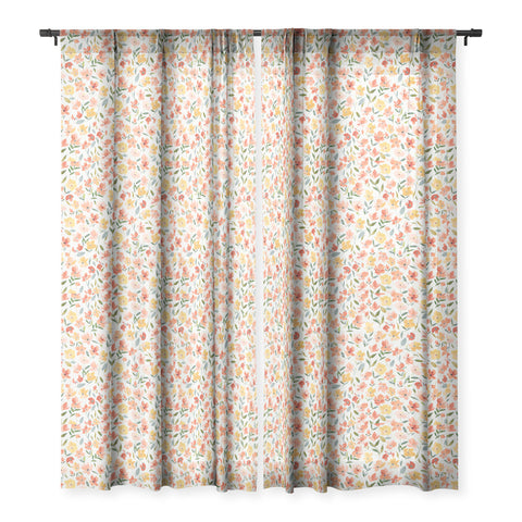 Ninola Design Countryside Fresh Flowers Sheer Window Curtain