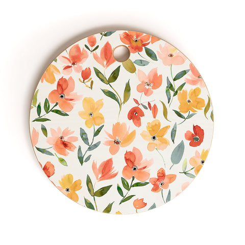 Ninola Design Countryside Fresh Flowers Cutting Board Round