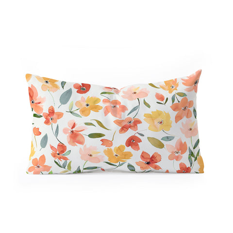Ninola Design Countryside Fresh Flowers Oblong Throw Pillow