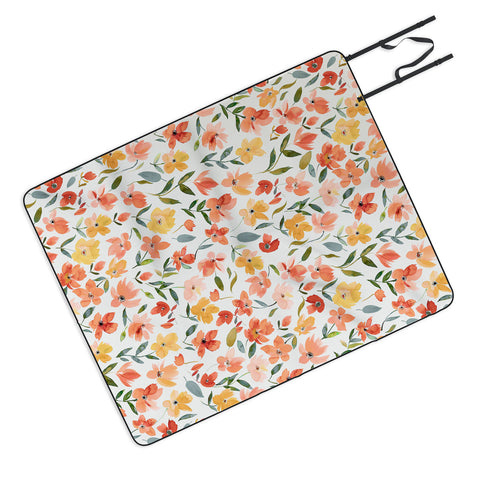 Ninola Design Countryside Fresh Flowers Picnic Blanket
