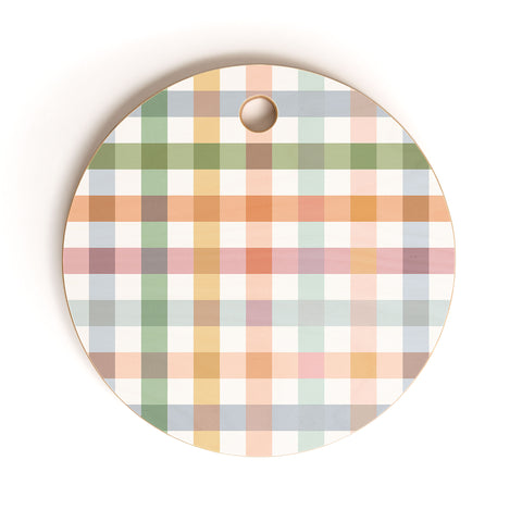 Ninola Design Countryside Gingham Picnic Cutting Board Round