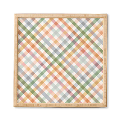 Ninola Design Countryside Gingham Picnic Diagonal Framed Wall Art