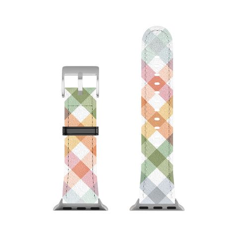 Ninola Design Countryside Gingham Picnic Diagonal Apple Watch Band