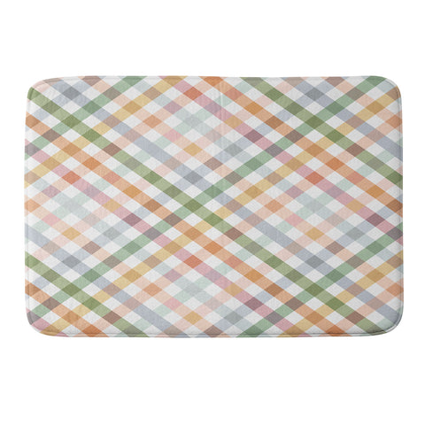 Ninola Design Countryside Gingham Picnic Diagonal Memory Foam Bath Mat