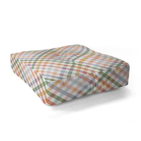 Ninola Design Countryside Gingham Picnic Diagonal Floor Pillow Square
