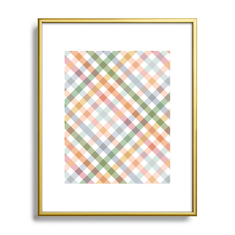 Ninola Design Countryside Gingham Picnic Diagonal Metal Framed Art Print