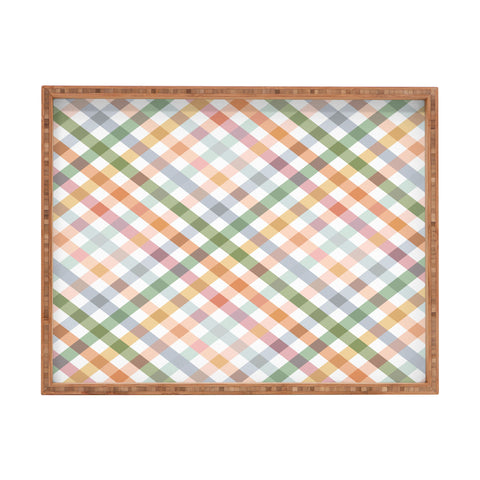 Ninola Design Countryside Gingham Picnic Diagonal Rectangular Tray