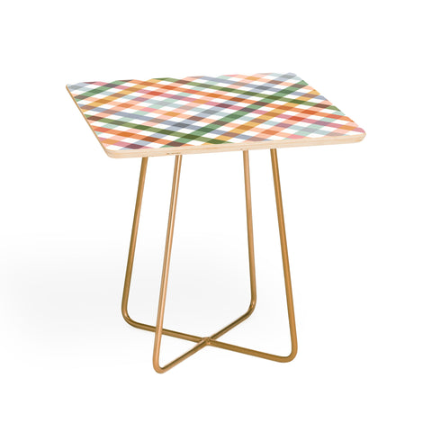 Ninola Design Countryside Gingham Picnic Diagonal Side Table
