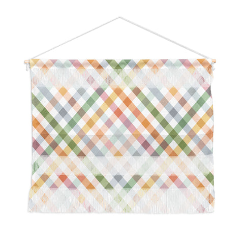 Ninola Design Countryside Gingham Picnic Diagonal Wall Hanging Landscape