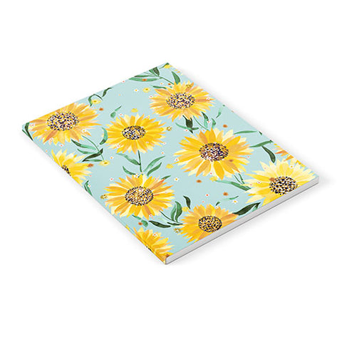 Ninola Design Countryside sunflowers summer Blue Notebook