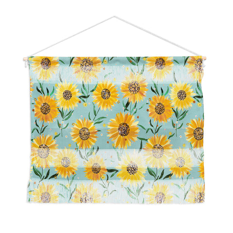 Ninola Design Countryside sunflowers summer Blue Wall Hanging Landscape