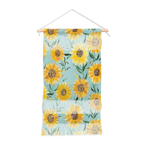 Ninola Design Countryside sunflowers summer Blue Wall Hanging Portrait