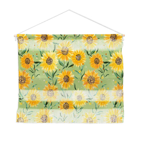 Ninola Design Countryside sunflowers summer Green Wall Hanging Landscape