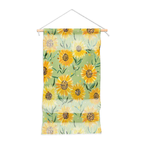 Ninola Design Countryside sunflowers summer Green Wall Hanging Portrait