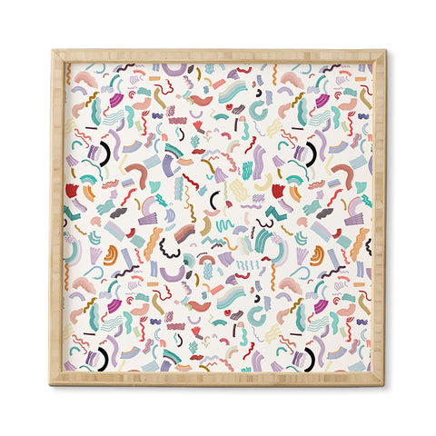 Ninola Design Curly and Zigzag stripes Marker drawing Framed Wall Art