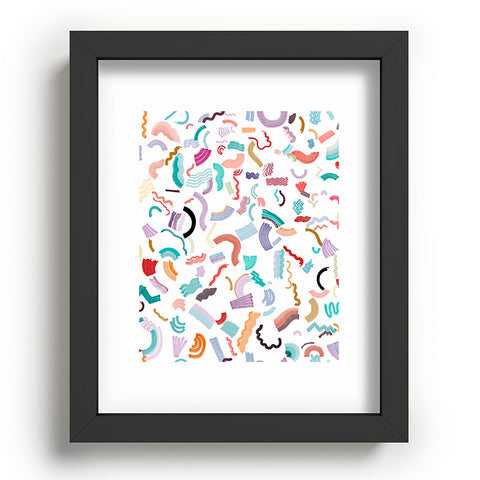 Ninola Design Curly and Zigzag stripes Marker drawing Recessed Framing Rectangle