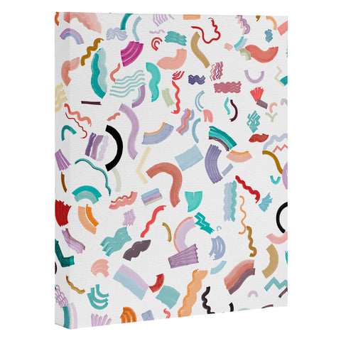 Ninola Design Curly and Zigzag stripes Marker drawing Art Canvas