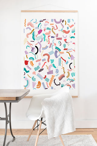 Ninola Design Curly and Zigzag stripes Marker drawing Art Print And Hanger